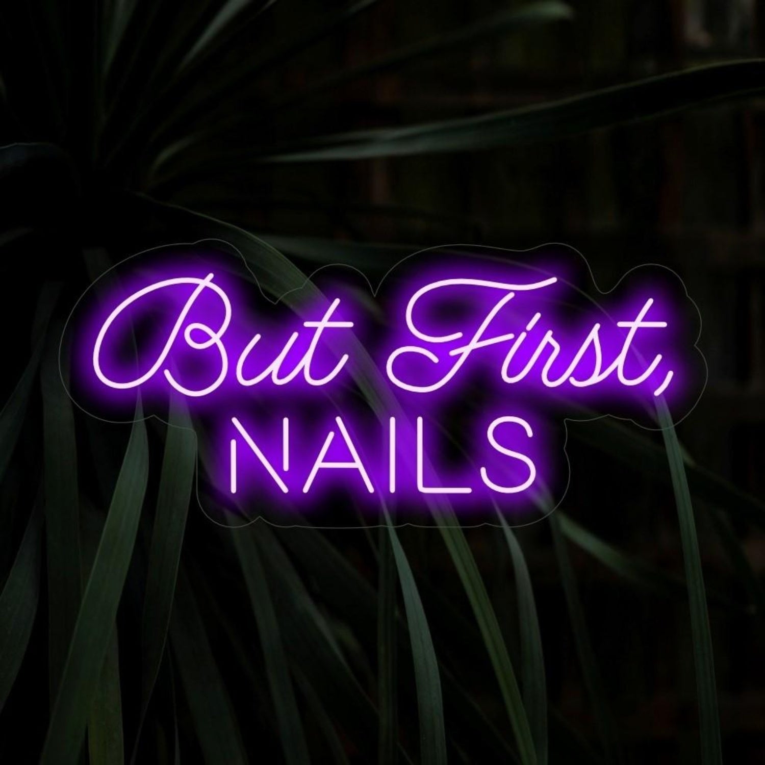 But First Nails Purple Led Neon Sign Nail Salon Decor | Shineneon