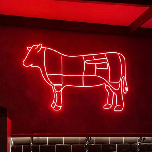 Butcher Cow Led Sign Business Neon Sign