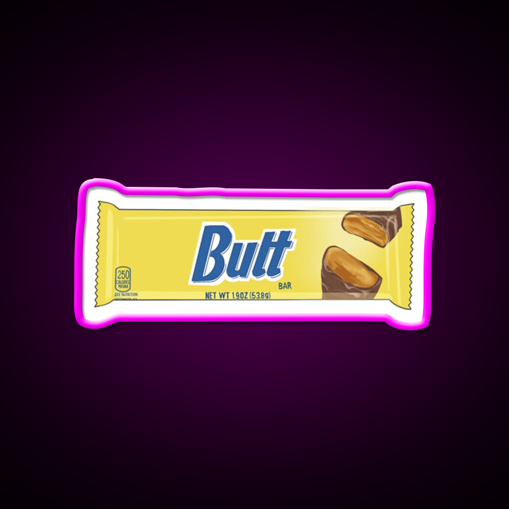 Butt Finger Bar Man Cave Bar Led Neon Sign Rgb Color - Neon sign mounted on wall in room
