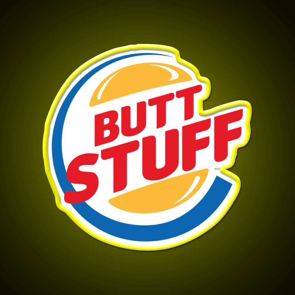 Butt Stuff Logo Fast Food Led Neon Sign For Burger Place Rgb Color - Shineneon