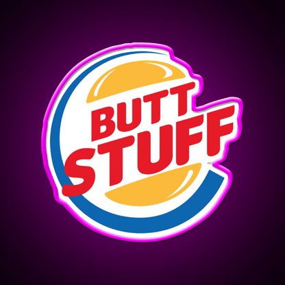 Butt Stuff Logo Fast Food Led Neon Sign For Burger Place Rgb Color - Shineneon