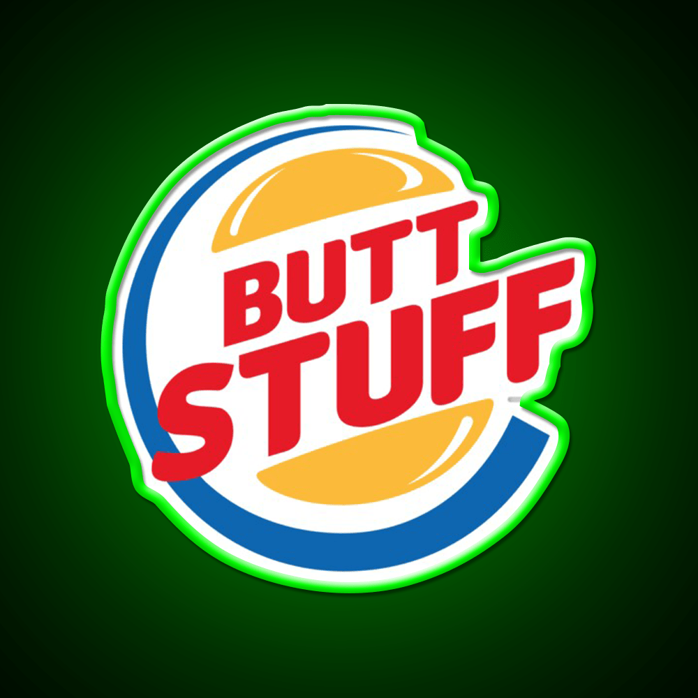 Butt Stuff Logo Fast Food Led Neon Sign For Burger Place Rgb Color - Shineneon