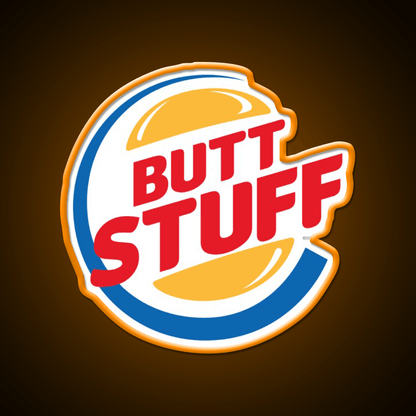 Butt Stuff Logo Fast Food Led Neon Sign For Burger Place Rgb Color - Shineneon