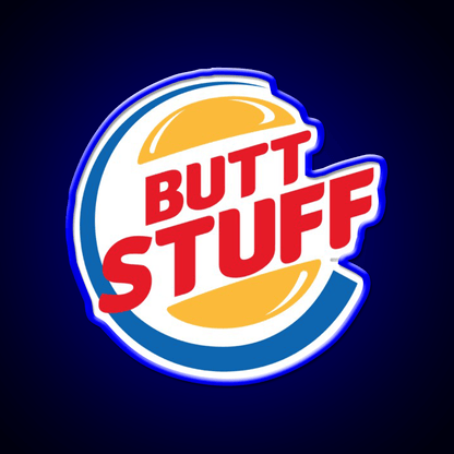 Butt Stuff Logo Fast Food Led Neon Sign For Burger Place Rgb Color - Shineneon