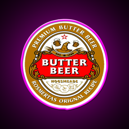 Butter Beer Bar Decor Led Neon Sign Rgb Color - Neon sign mounted on wall in room