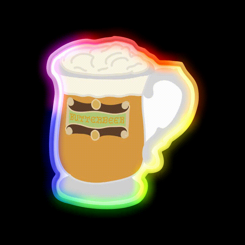 Butterbeer Butter Beer Magical Drink Beer Bar Decor Led Neon Sign Rgb Color - LED neon sign close-up detail