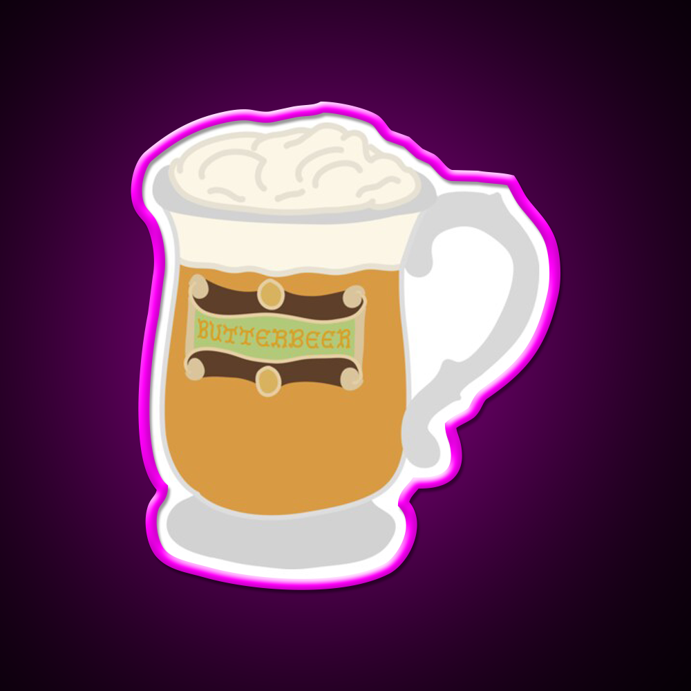 Butterbeer Butter Beer Magical Drink Beer Bar Decor Led Neon Sign Rgb Color - Neon sign mounted on wall in room