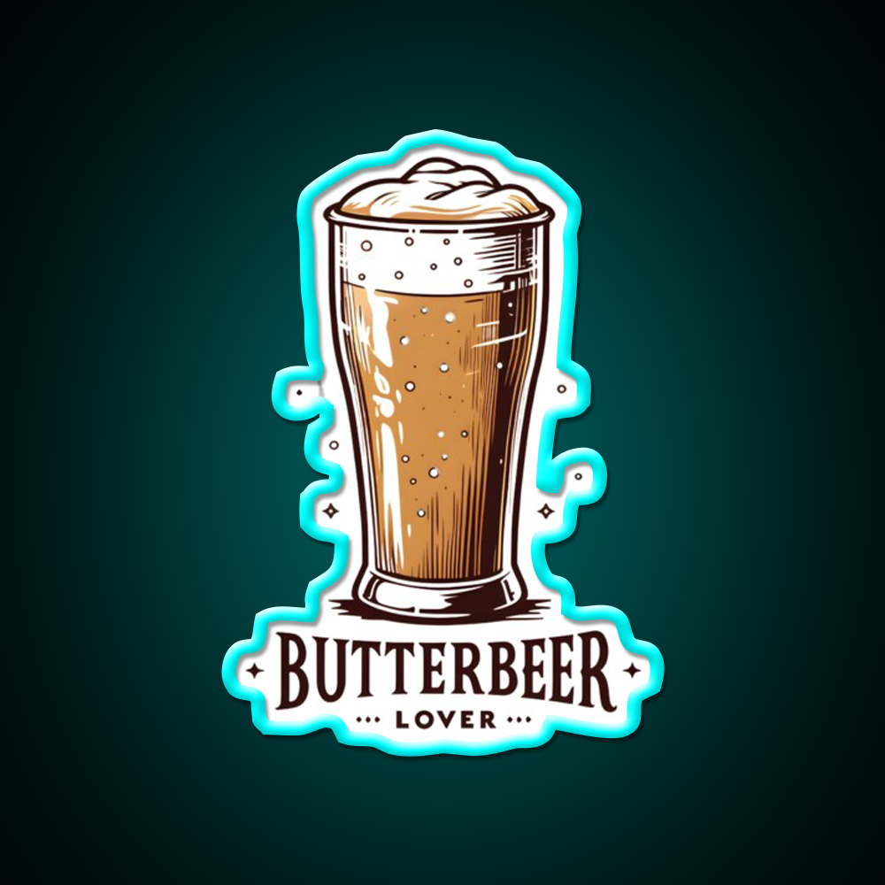 Butterbeer Lover Fantasy Beer Bar Decor Led Neon Sign Rgb Color - Size and dimension reference