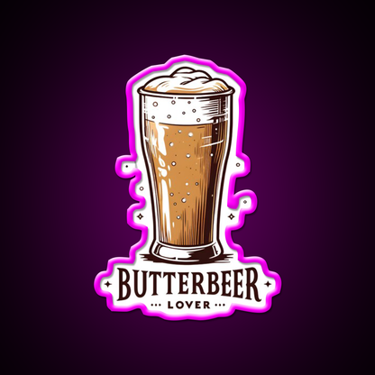 Butterbeer Lover Fantasy Beer Bar Decor Led Neon Sign Rgb Color - Neon sign mounted on wall in room