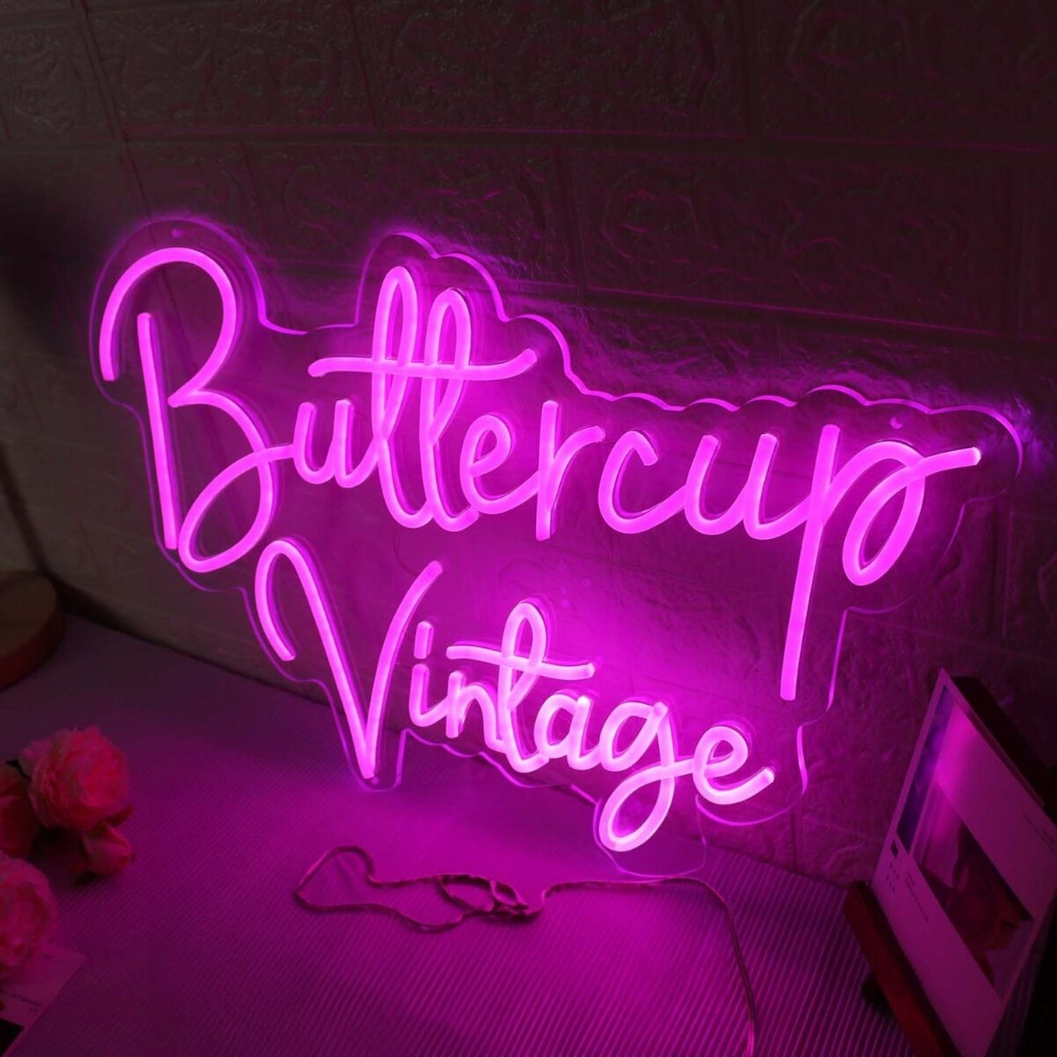 Buttercup Vintage Pink Led Neon Sign Wall Art - Shineneon
