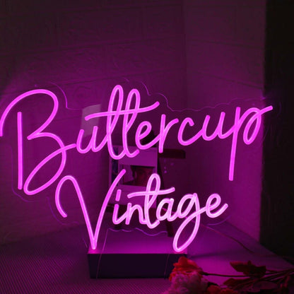 Buttercup Vintage Pink Led Neon Sign Wall Art - Shineneon