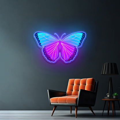 Butterfly Blue Aesthetic Neon Signs wall decor