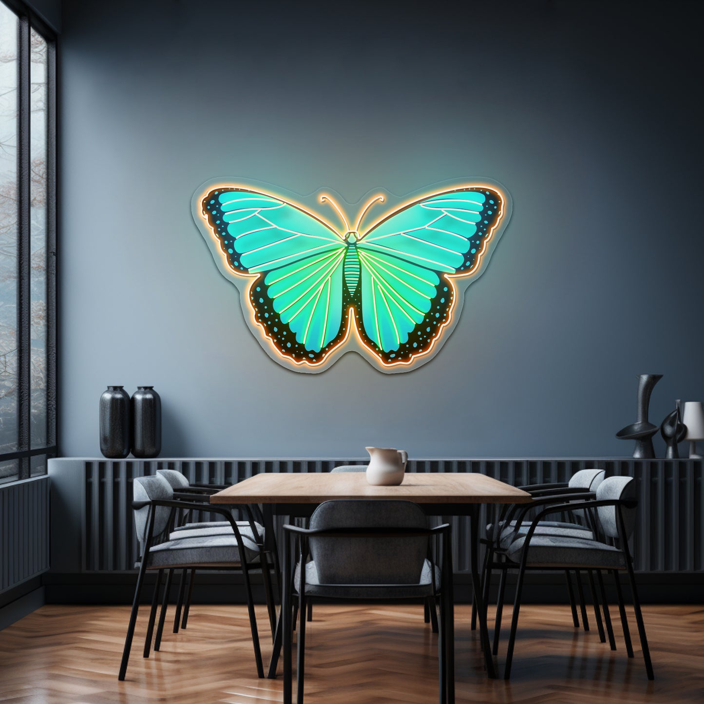 Butterfly Blue Aesthetic Neon Signs wall decor