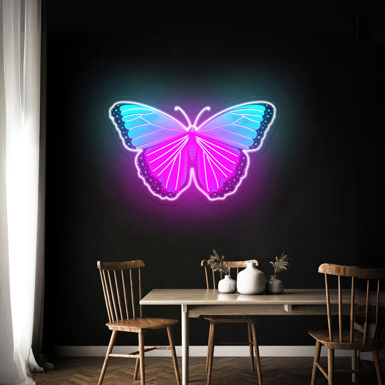 Butterfly Blue Aesthetic Neon Signs Wall Decor