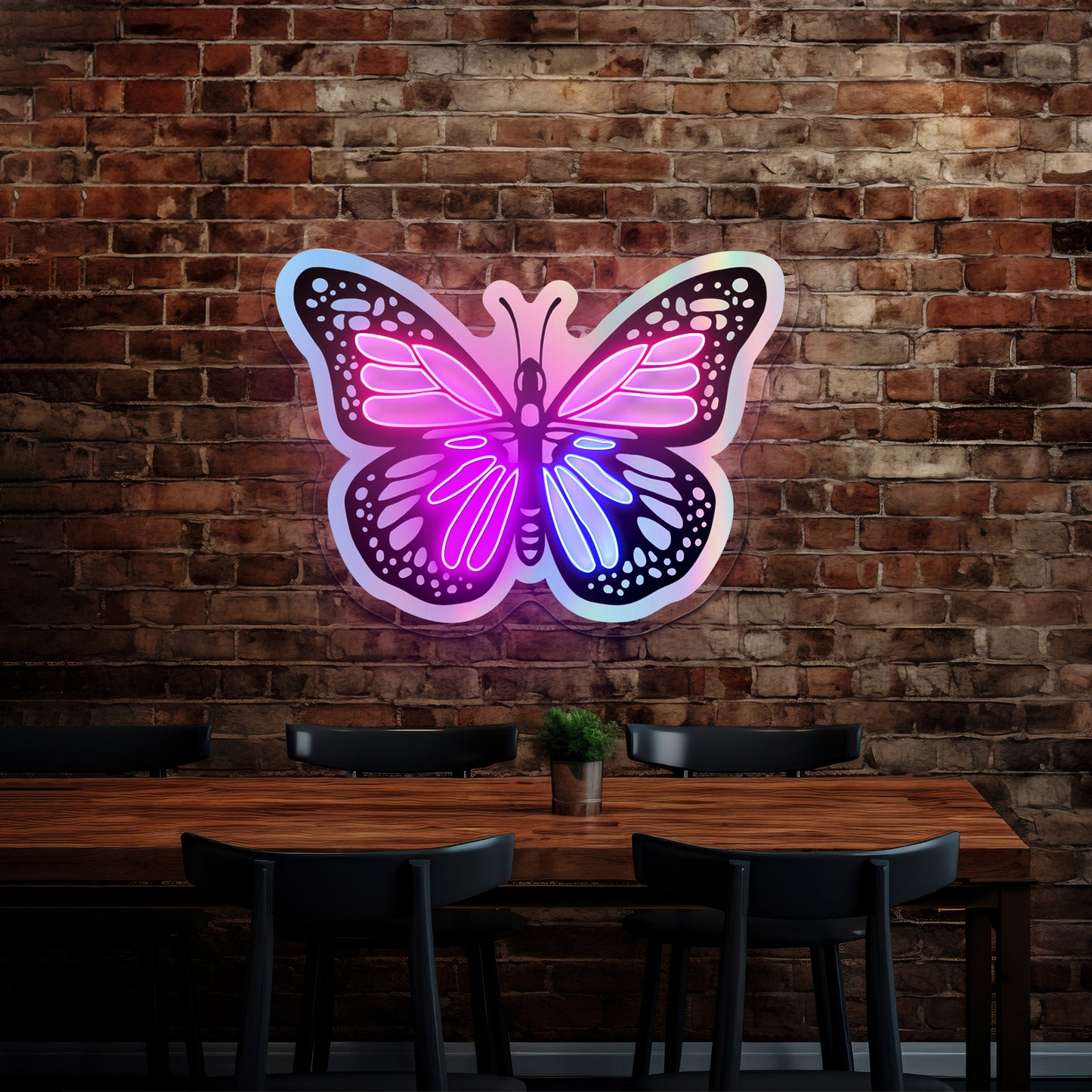 Butterfly Holographic Neon Signs for home