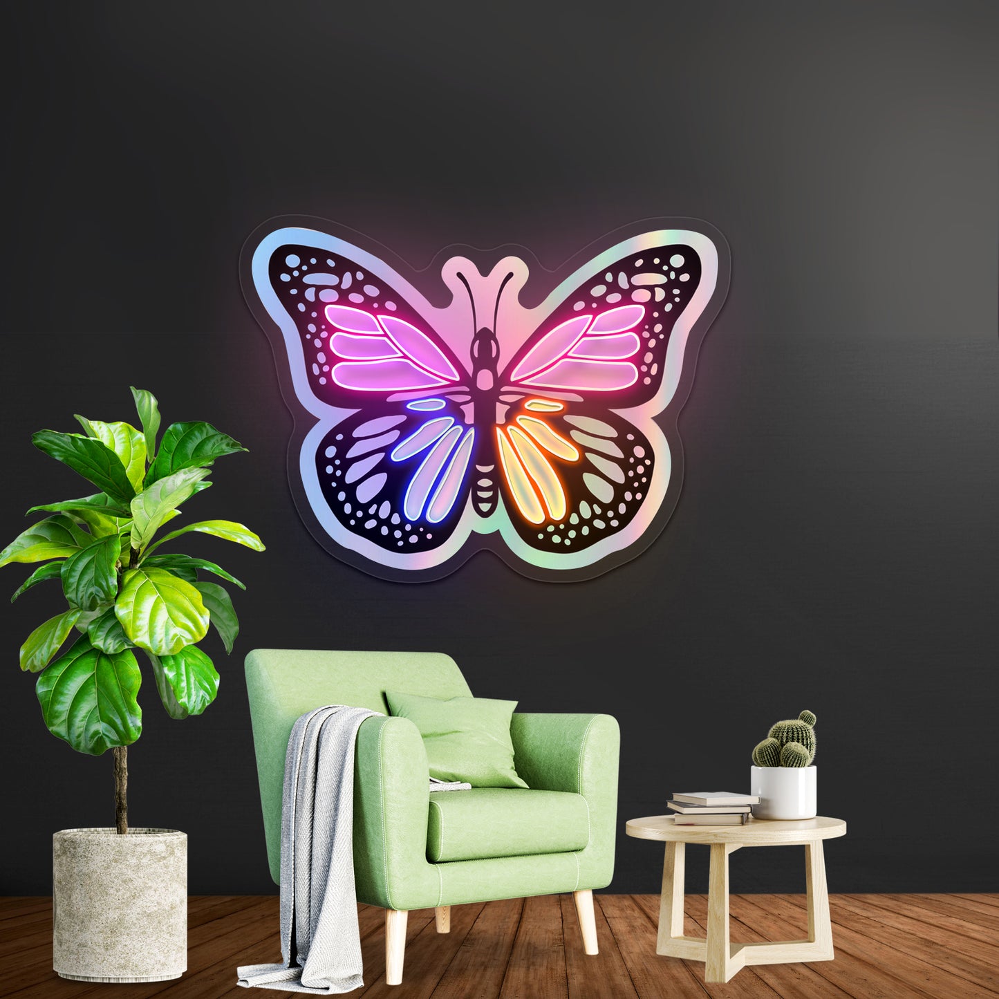 Butterfly Holographic Neon Signs for home