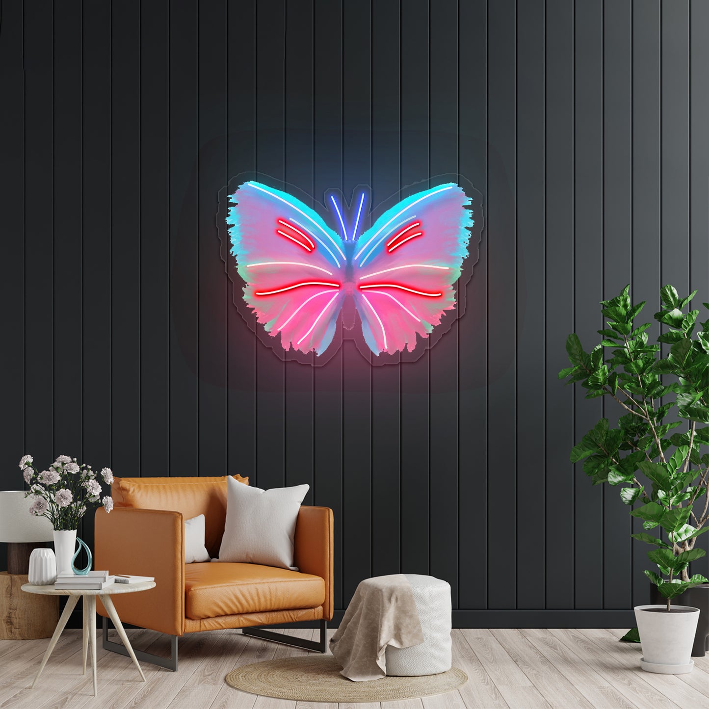 Butterfly Multicolor Painting Neon Signs