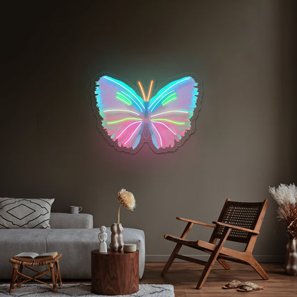 Butterfly Multicolor Painting Neon Signs