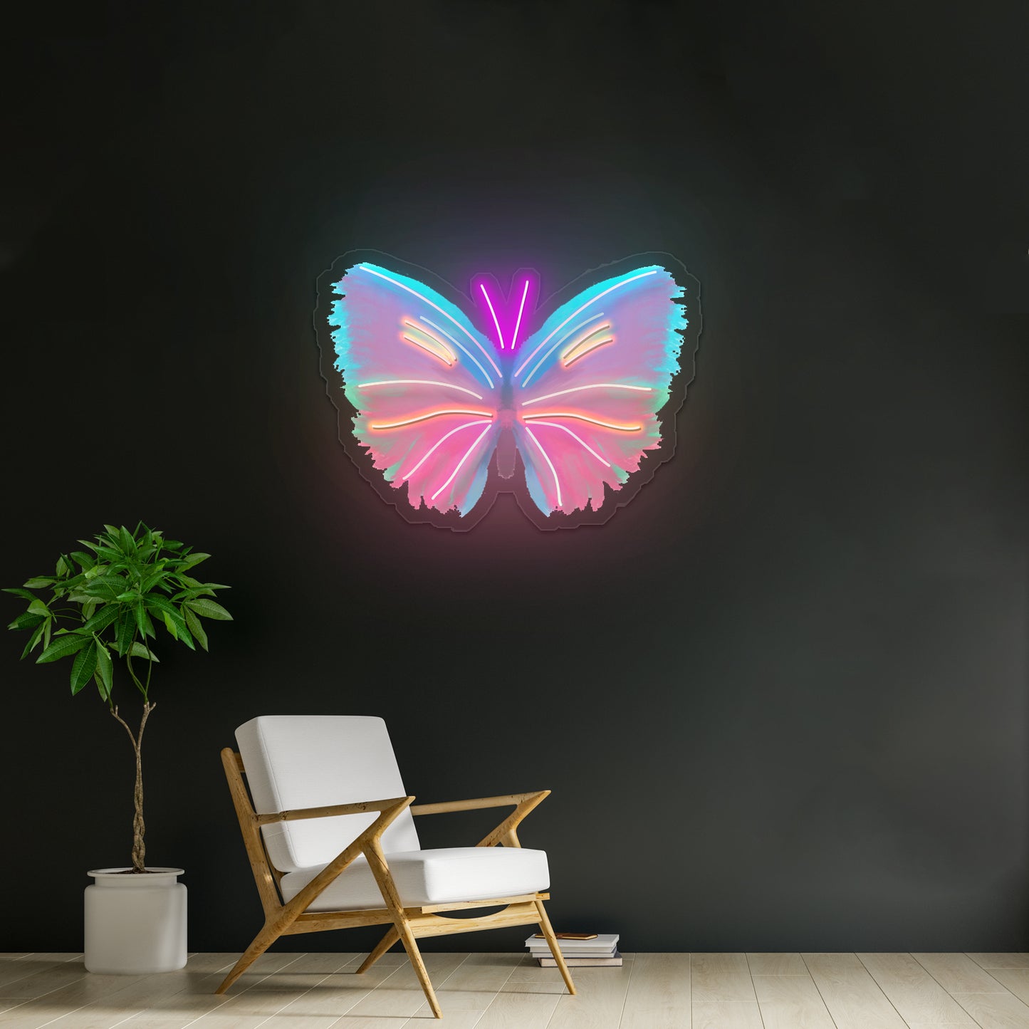 Butterfly Multicolor Painting Neon Signs