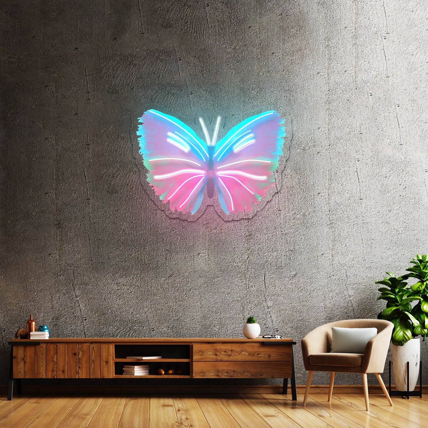 Butterfly Multicolor Painting Neon Signs