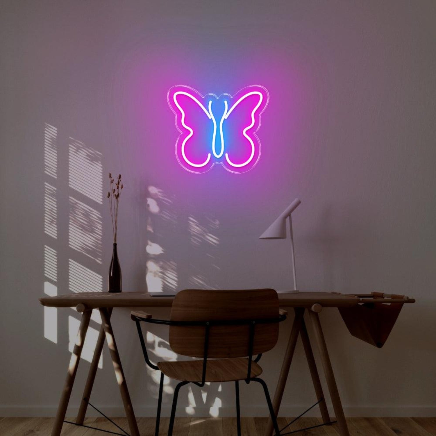 Butterfly Pink Blue Led Neon Sign For Modern Home Studio Decor | Shineneon