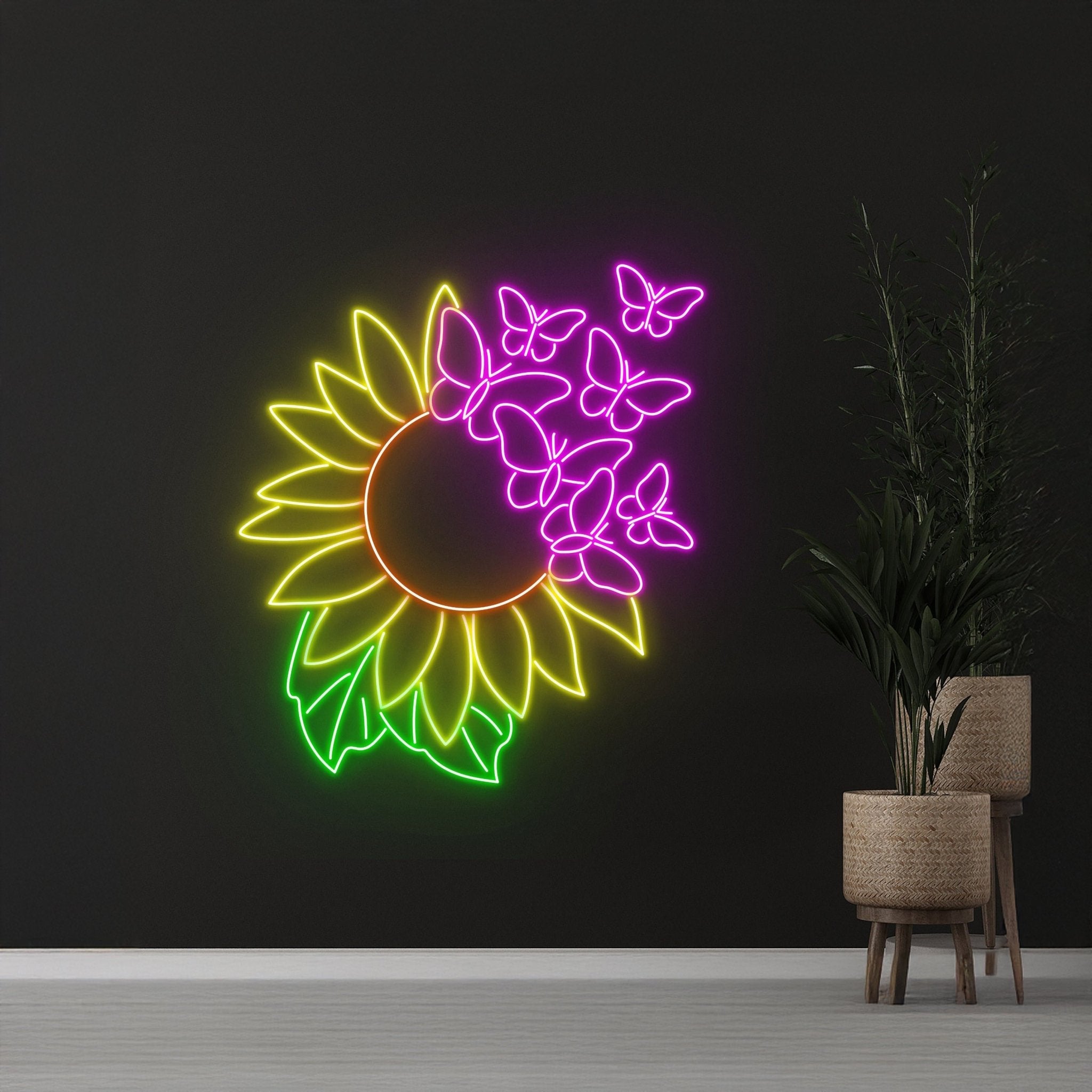 Butterfly Sunflower Led Light - Shineneon