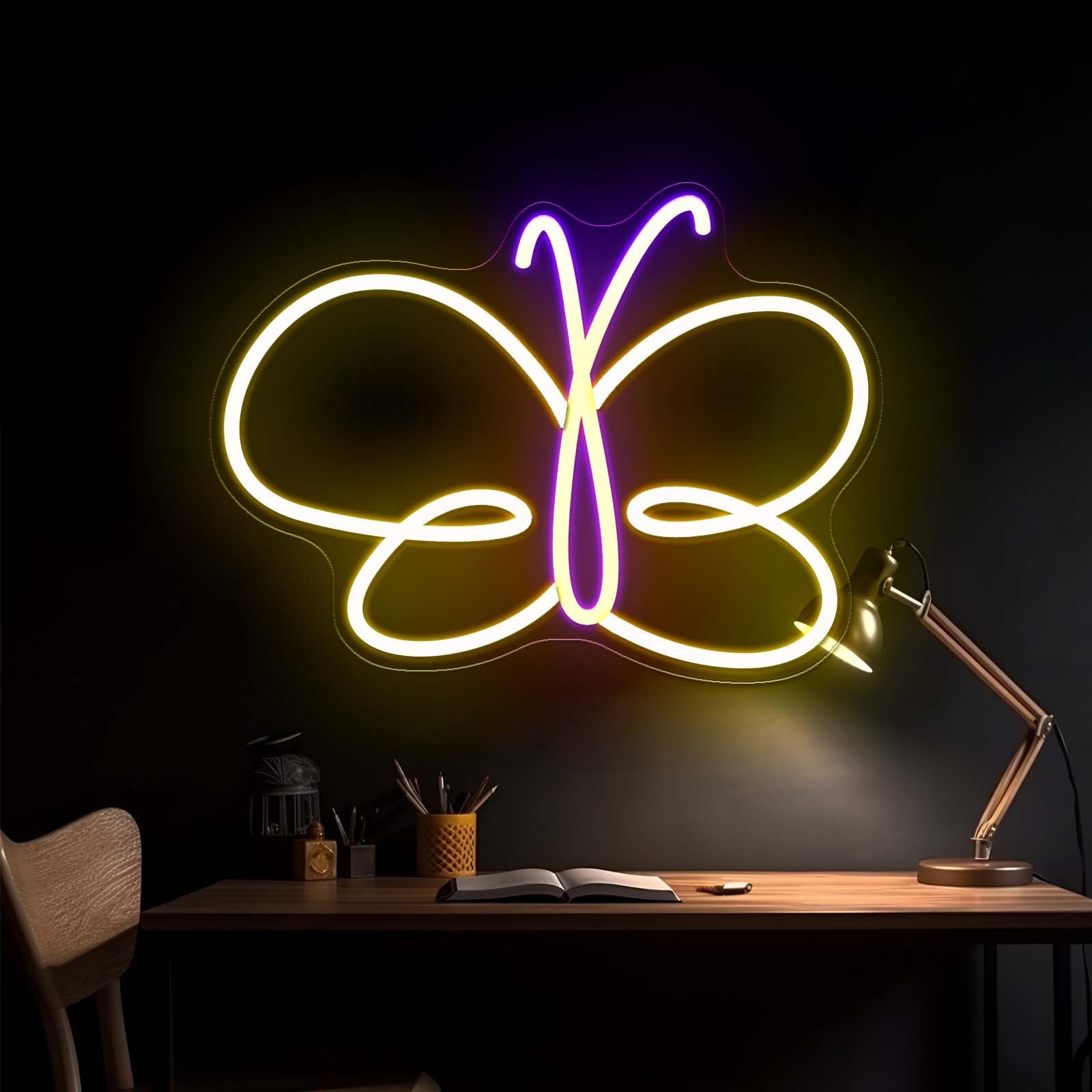 Butterfly Swirl Funny Neon Signs For Kid Wall Art - Shineneon