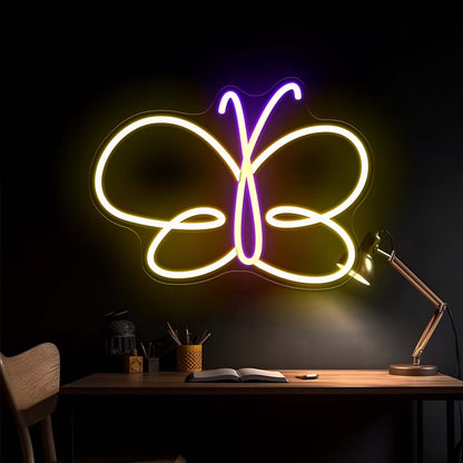 Butterfly Swirl Funny Neon Signs For Kid Wall Art - Shineneon