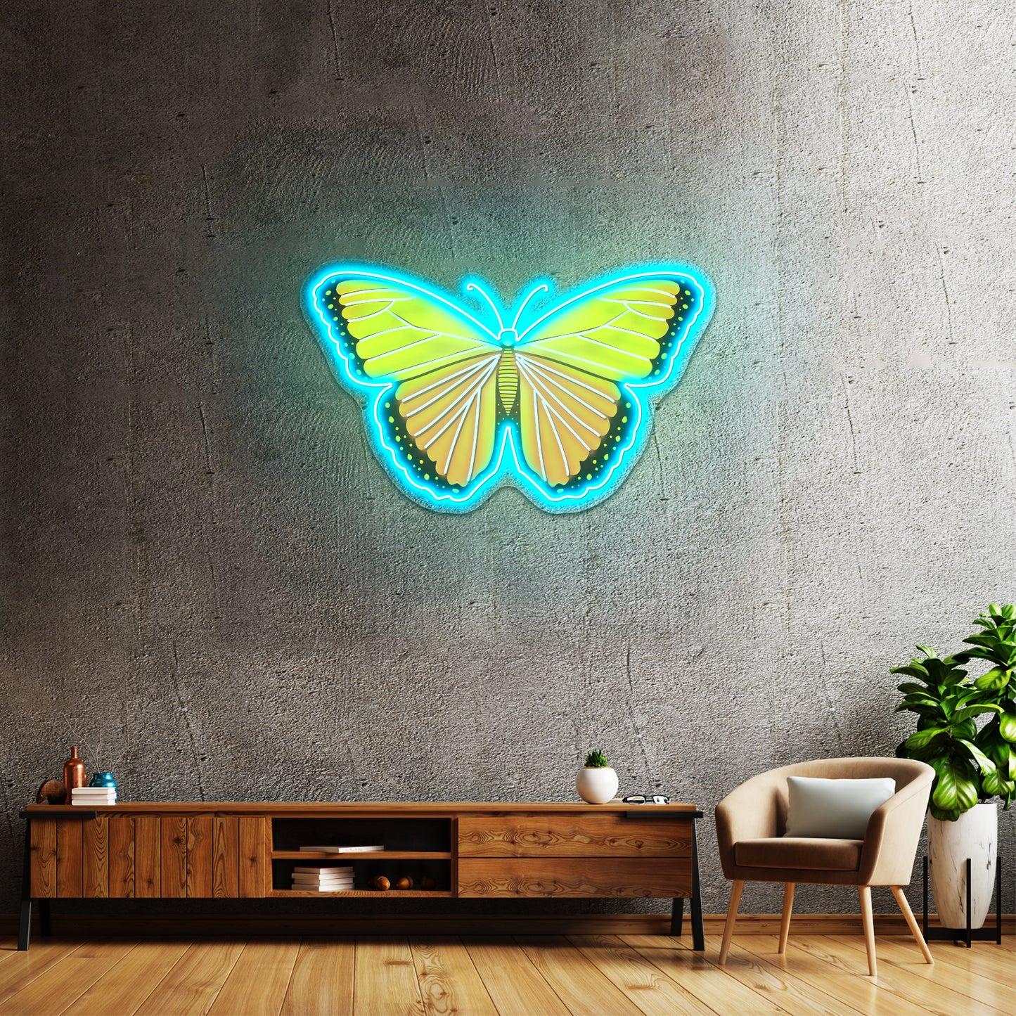 Butterfly Yellow Aesthetic Neon Signs