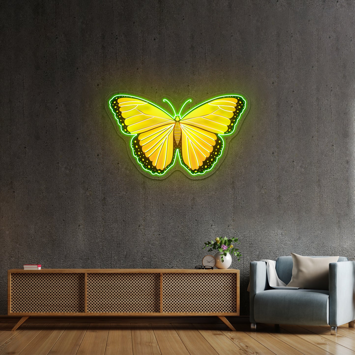 Butterfly Yellow Aesthetic Neon Signs