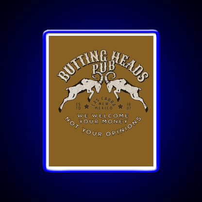 Butting Heads Pub Man Cave Bar Led Neon Sign Bar Decor Rgb Color