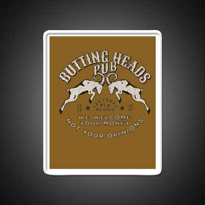 Butting Heads Pub Man Cave Bar Led Neon Sign Bar Decor Rgb Color