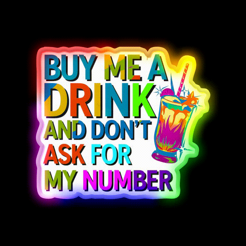 Buy Me A Drink Sassy And Vibrant Statement Man Cave Bar Led Neon Sign Rgb Color