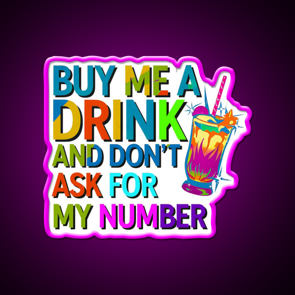 Buy Me A Drink Sassy And Vibrant Statement Man Cave Bar Led Neon Sign Rgb Color