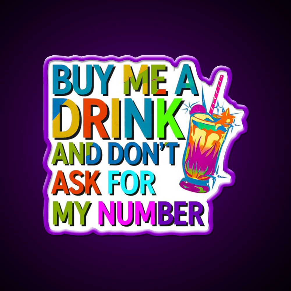 Buy Me A Drink Sassy And Vibrant Statement Man Cave Bar Led Neon Sign Rgb Color