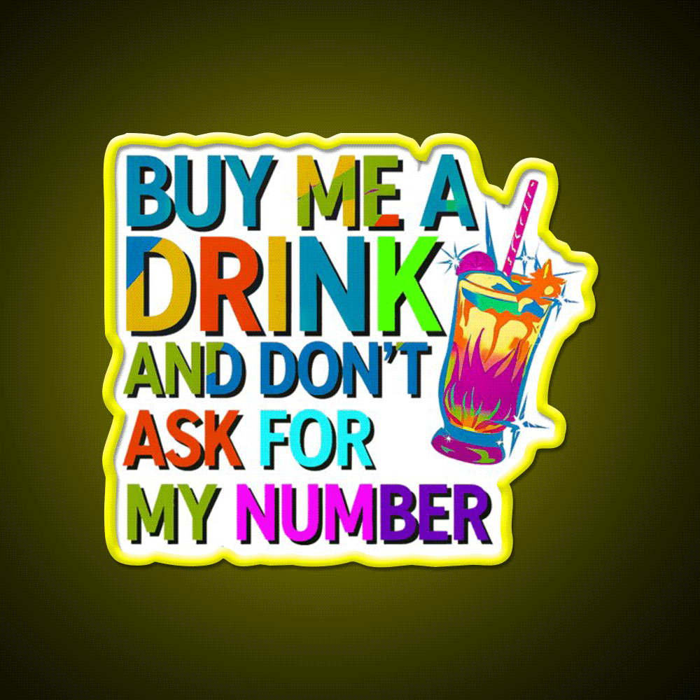 Buy Me A Drink Sassy And Vibrant Statement Man Cave Bar Led Neon Sign Rgb Color