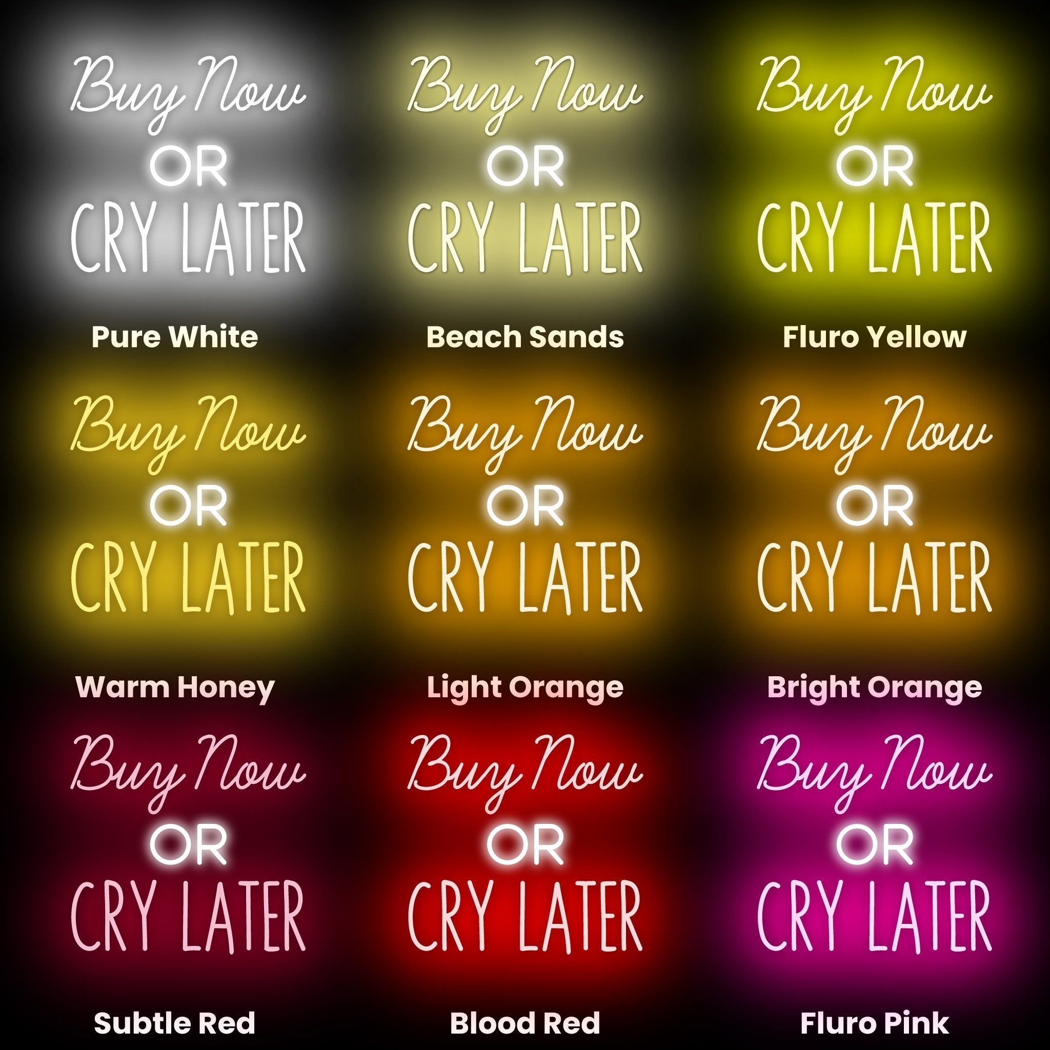 Buy Now Or Cry Later Led Neon Sign | Shineneon