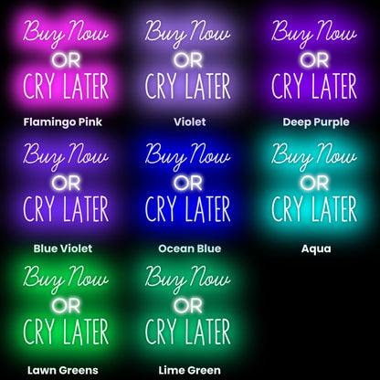 Buy Now Or Cry Later Led Neon Sign | Shineneon