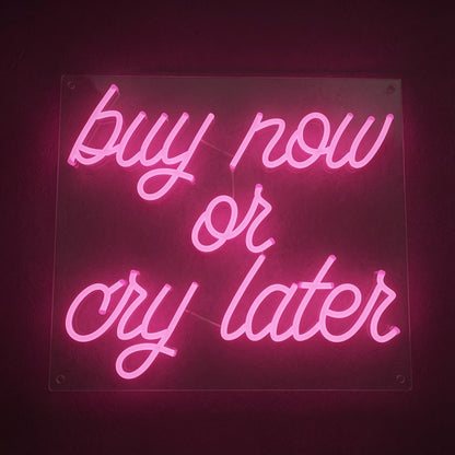 Buy Now Or Cry Later LED Neon Sign Wall Neon Sign - 02 High-Converting Product Image