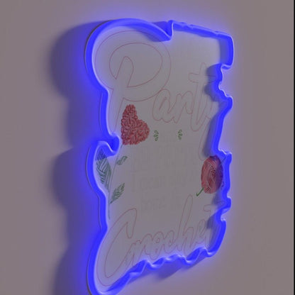 By Party I Mean Stay At Home Crocheting Lover Rgb Led Neon Sign - Shineneon