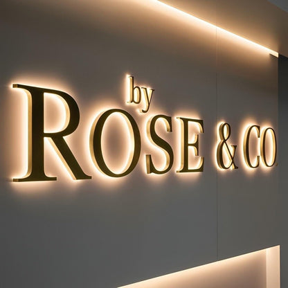 By Rose And Co 3D Backlit Channel Letters Led Light Sign - Shineneon