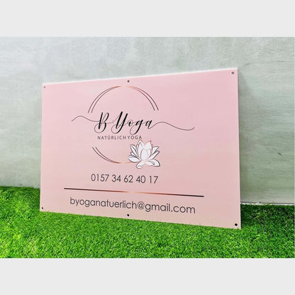 By Yoga Salon Acrylic Business Logo Sign - Shineneon