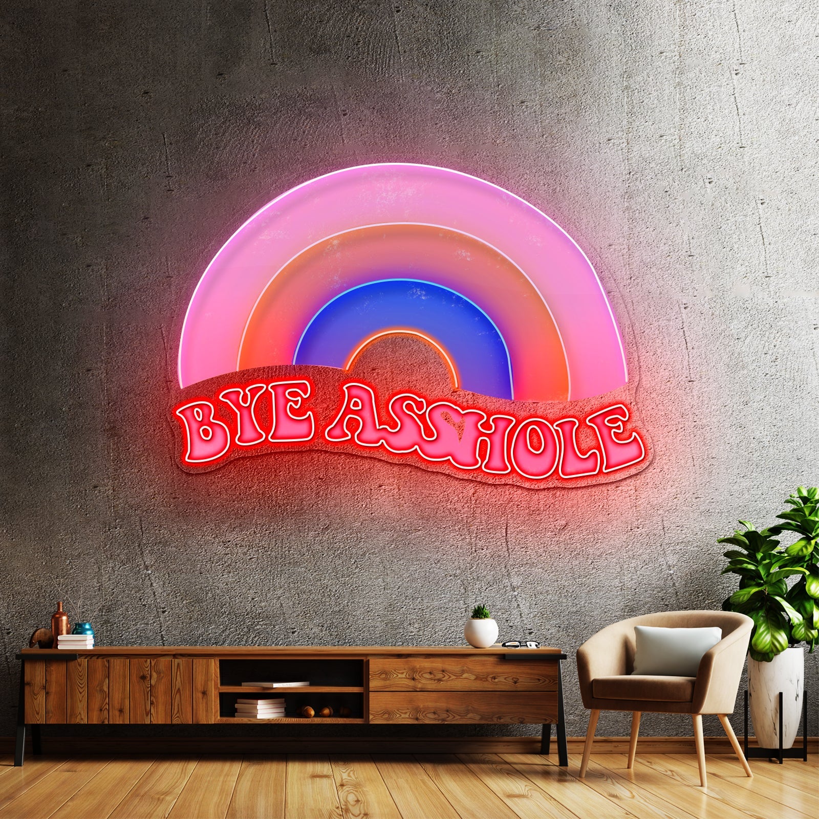 Bye Asshole Rainbow Neon Signs - Shineneon