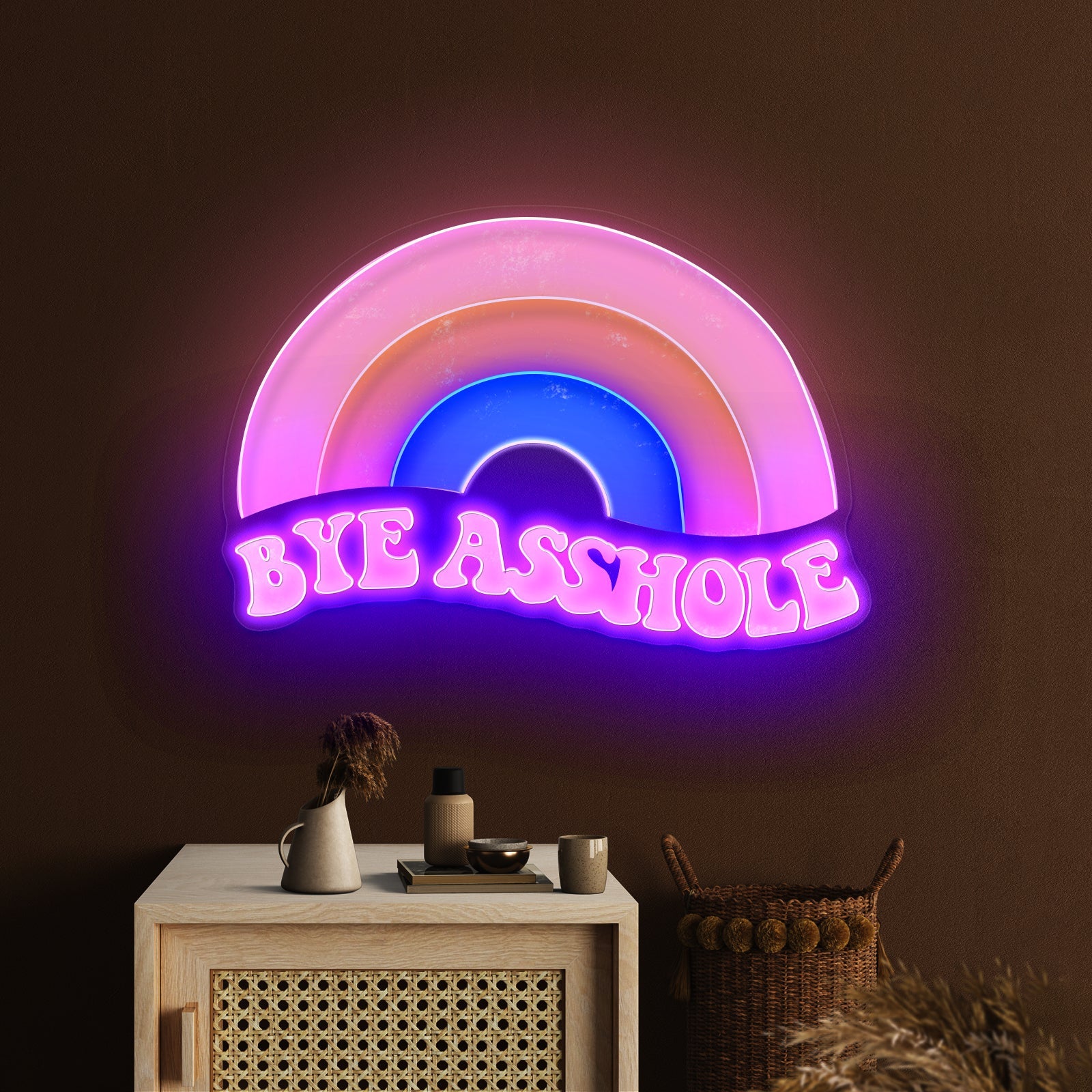 Bye Asshole Rainbow Neon Signs - Shineneon