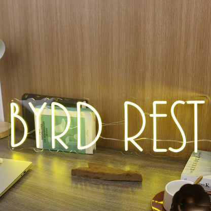 Byrd Rest Yellow Led Neon Sign - Shineneon