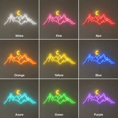 Cabin Moon Mountain Neon Sign LED Neon Sign color grid