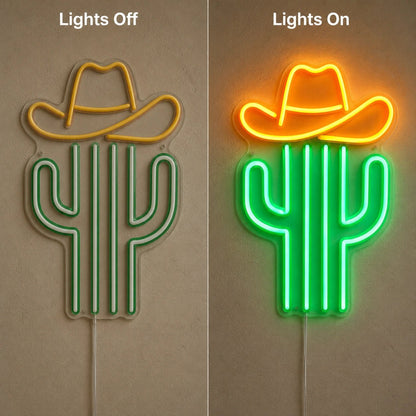Cactus Cowboy Hat LED Neon Sign - Shineneon