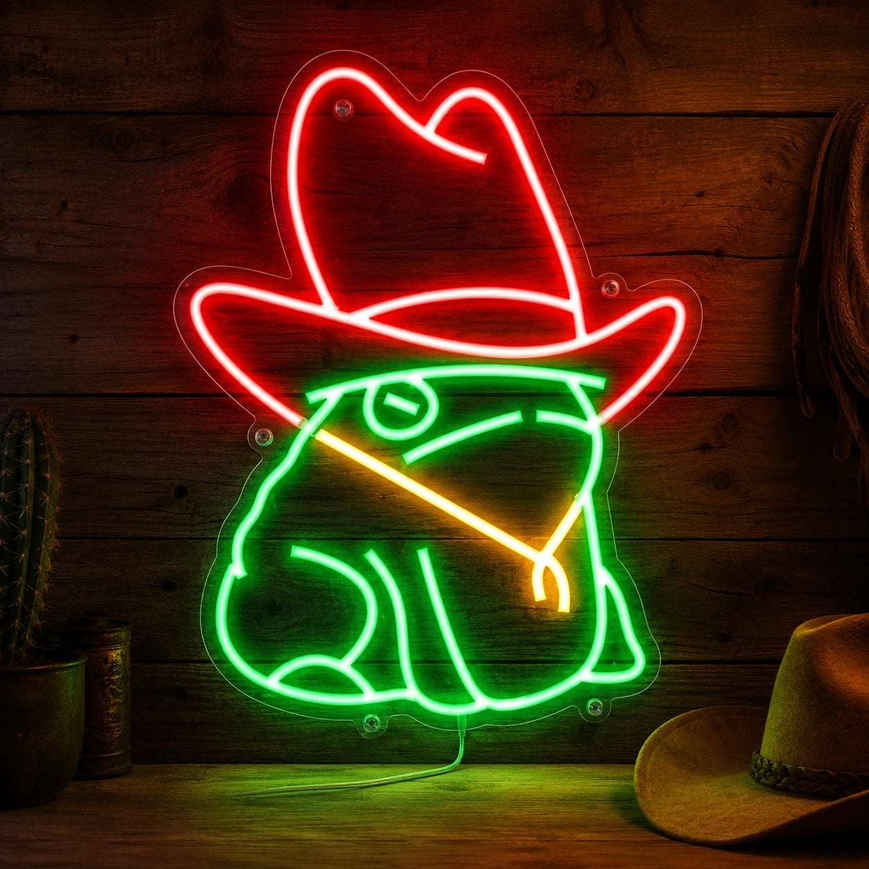 Cactus Cowboy Hat Neon Sign LED Neon Sign high-converting product image