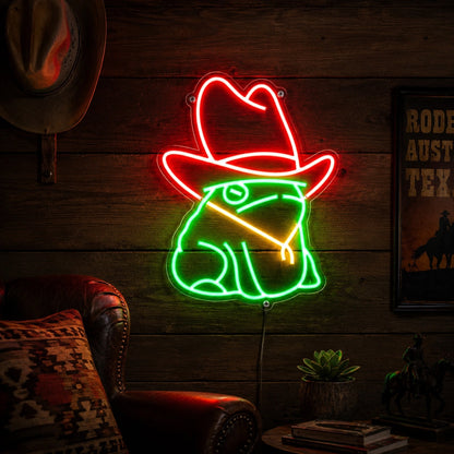 Cactus Cowboy Hat Neon Sign LED Neon Sign real lifestyle scene