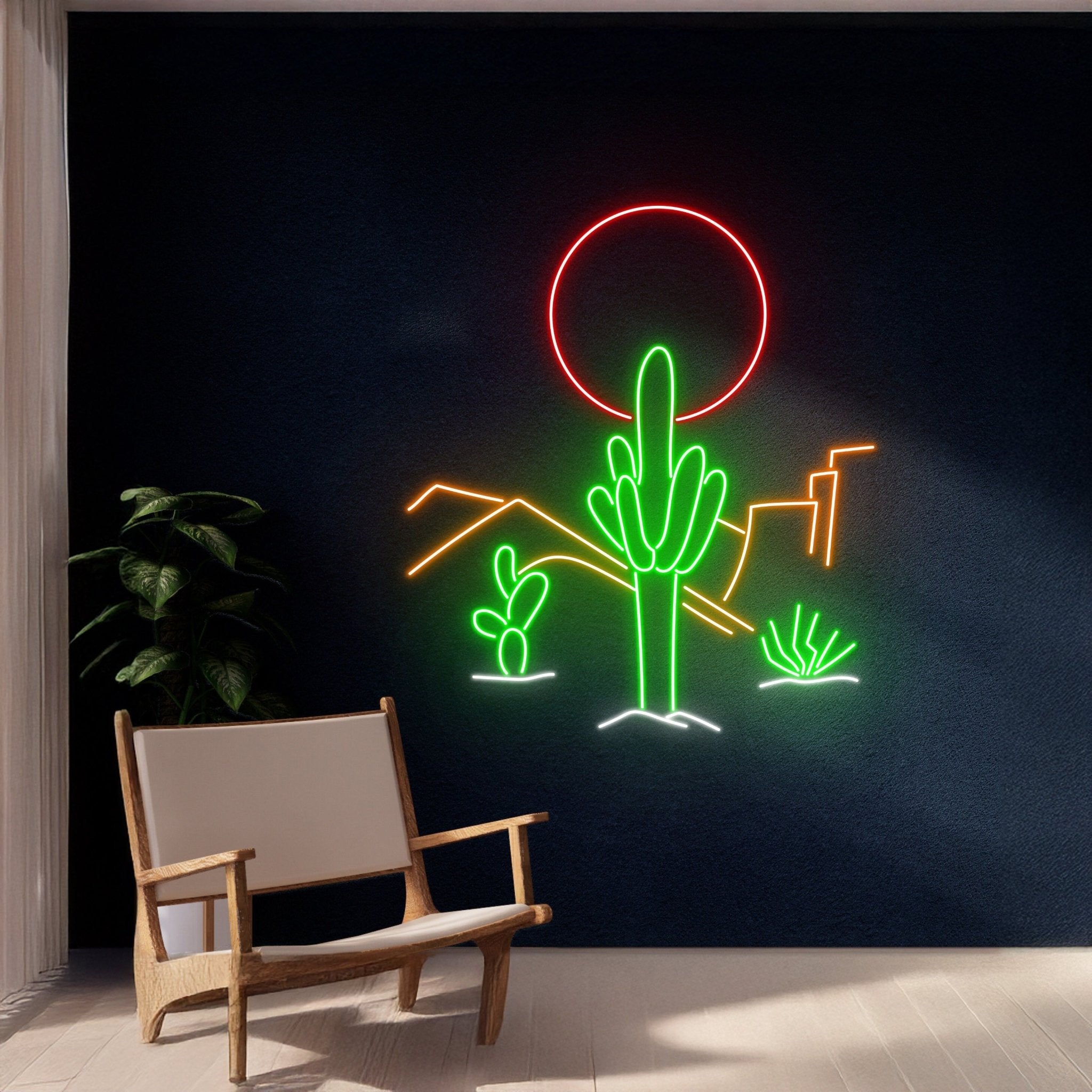 Cactus Desert Sun Cactus Led Light - Shineneon